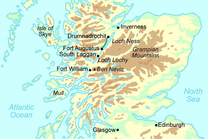 Great Glen Way Short Break  map